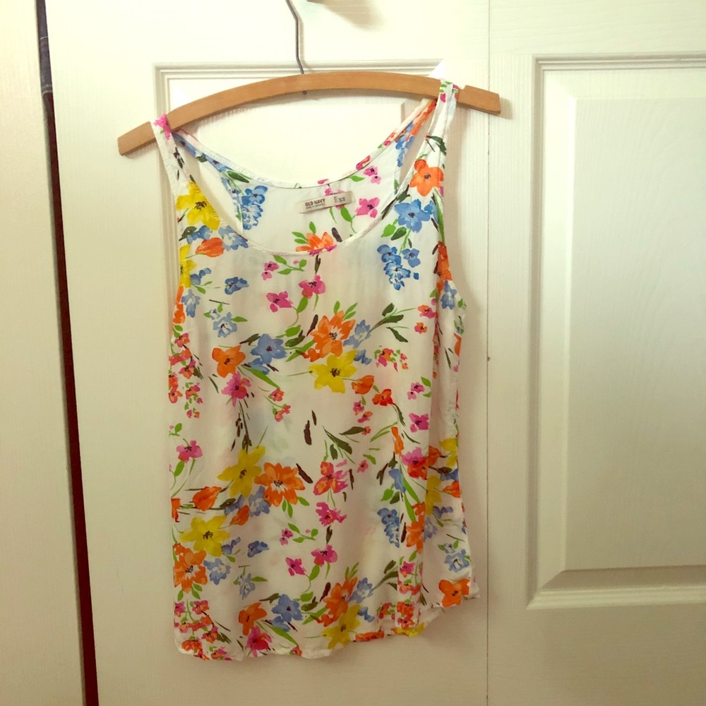 Old Navy Floral Tank Top Rayon Flows XS